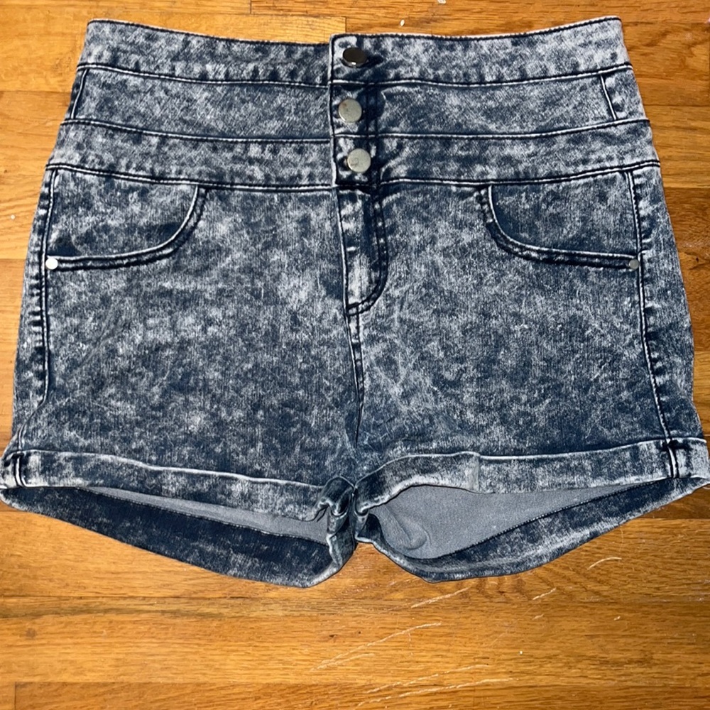 Charlotte Russe Tinseltown Acid Wash High Waisted Shorts